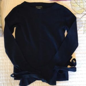 Banana Republic navy wool sweater w/ sleeve detail